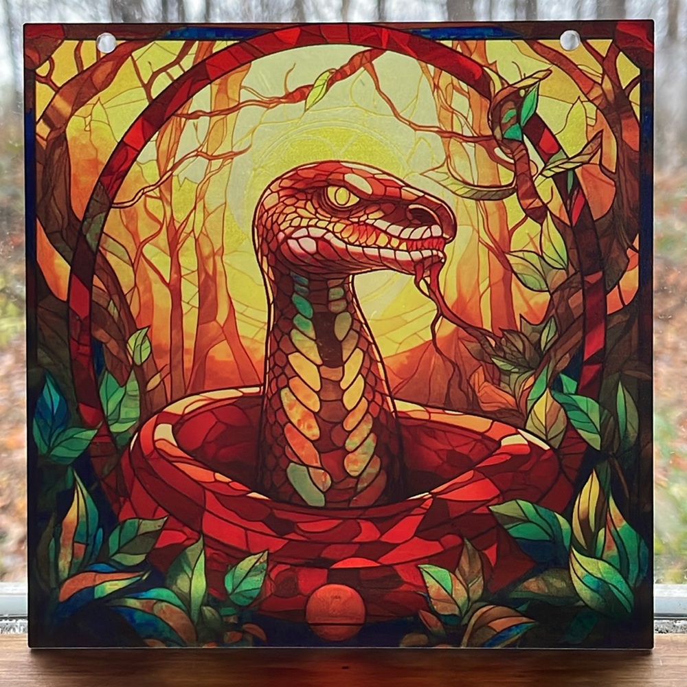 Snake Suncatcher Acrylic Reptile Animal Wildlife Home Cabin Decor Gift